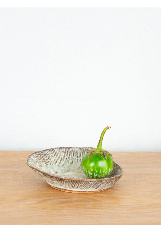 HOME FLUTED SMALL BROWN SIDE DISH I