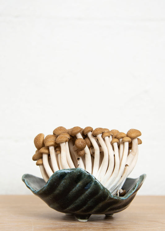 HOME WAKAME FLUTED SMALL FOOTED BOWL