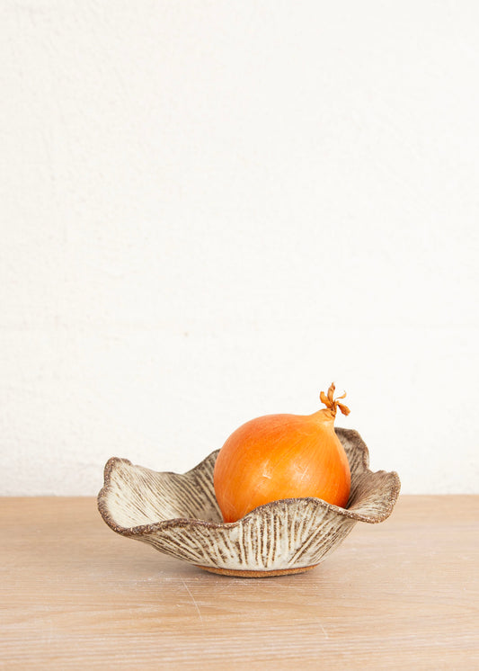 HOME FLUTED SMALL BROWN SIDE DISH III