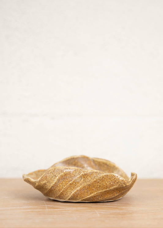 HOME FLUTED SMALL BEIGE SIDE DISH