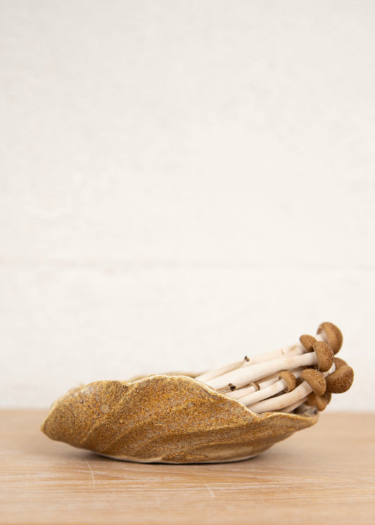 HOME FLUTED SMALL BEIGE SIDE DISH