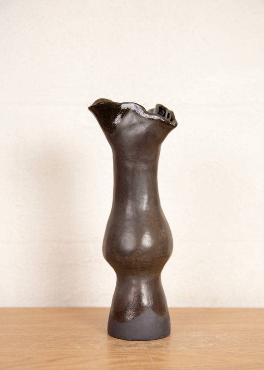 BLACK KOKESHI MIDI VASE
