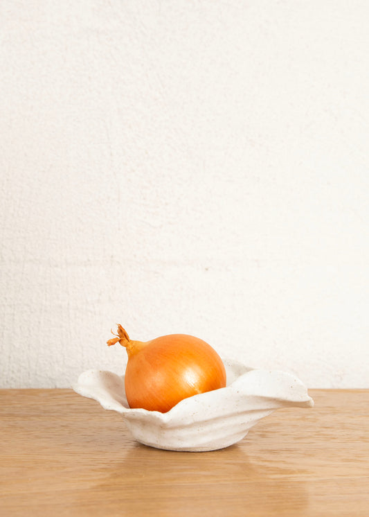 HOME FLUTED SMALL WHITE SIDE DISH